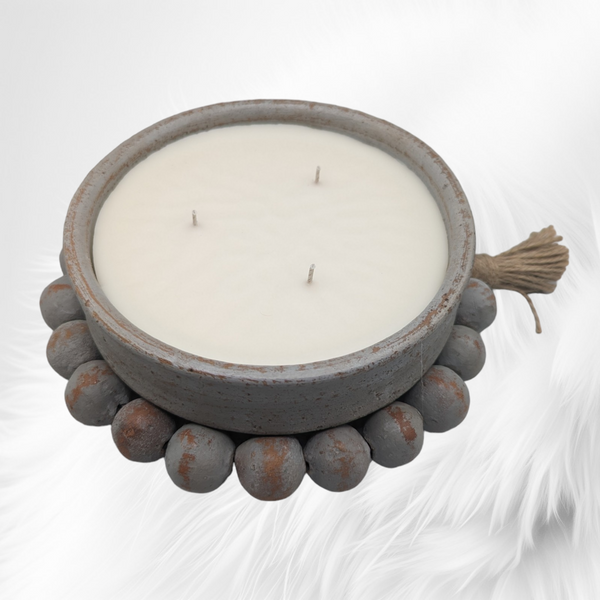 Beaded Bowl Candle in Serene